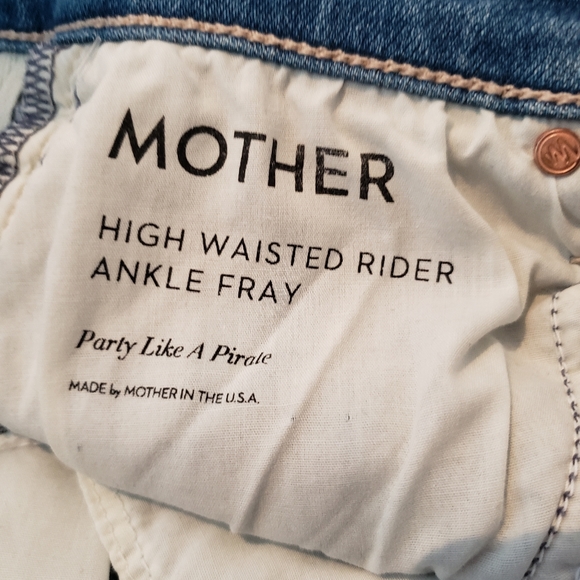 Mother jeans high waisted rider ankle fray "party like a pirate" size 25 - Picture 12 of 15